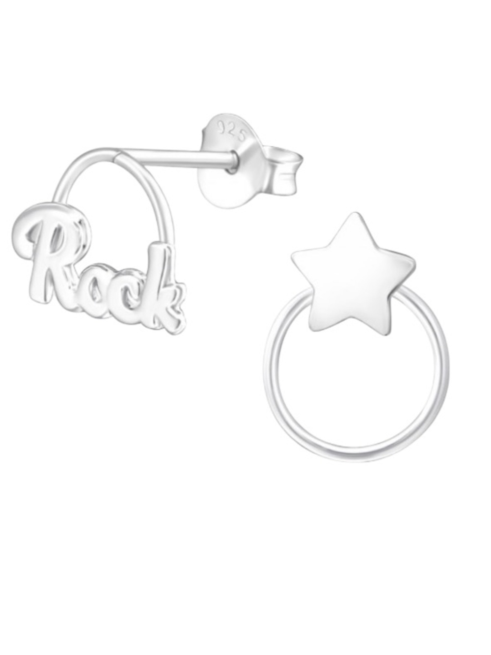 Sterling Silver Rock Star Earrings